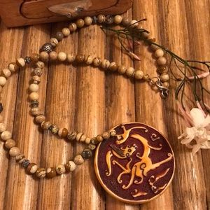 Chinese Bone carved necklace